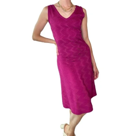 Missoni vintage v neck sleeveless mini pink dress sz. 42/6 - Picture 3 of 10